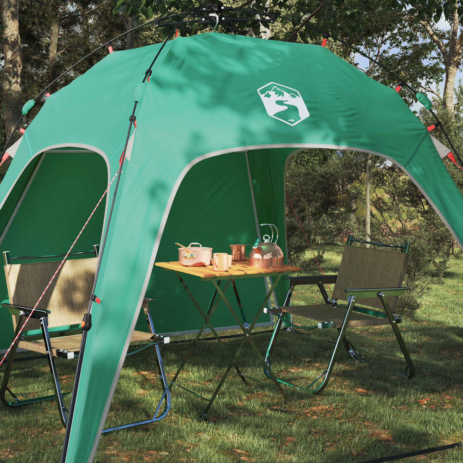 Tenda Istantanea Verde Mare 260 x 260 x 185 cm Acciaio 42008403