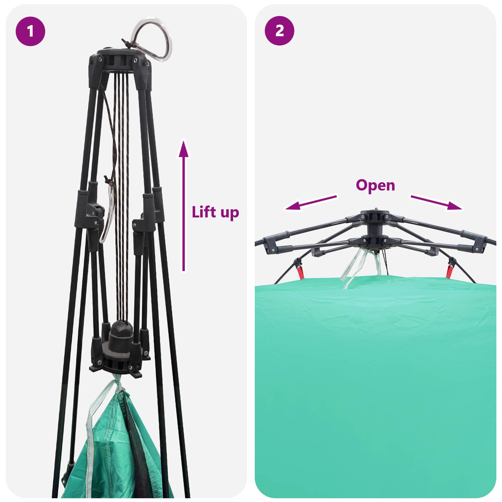 Tenda Istantanea Verde Mare 260 x 260 x 185 cm Acciaio 42008403