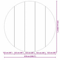 Telo per Fondo Piscina Grigio chiaro Ø 610 cm 42009099