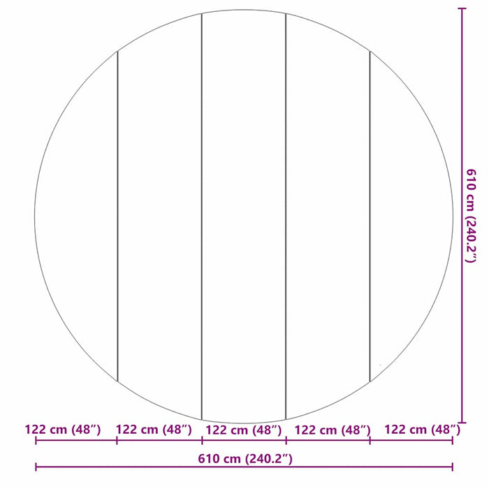 Telo per Fondo Piscina Grigio chiaro Ø 610 cm 42009099