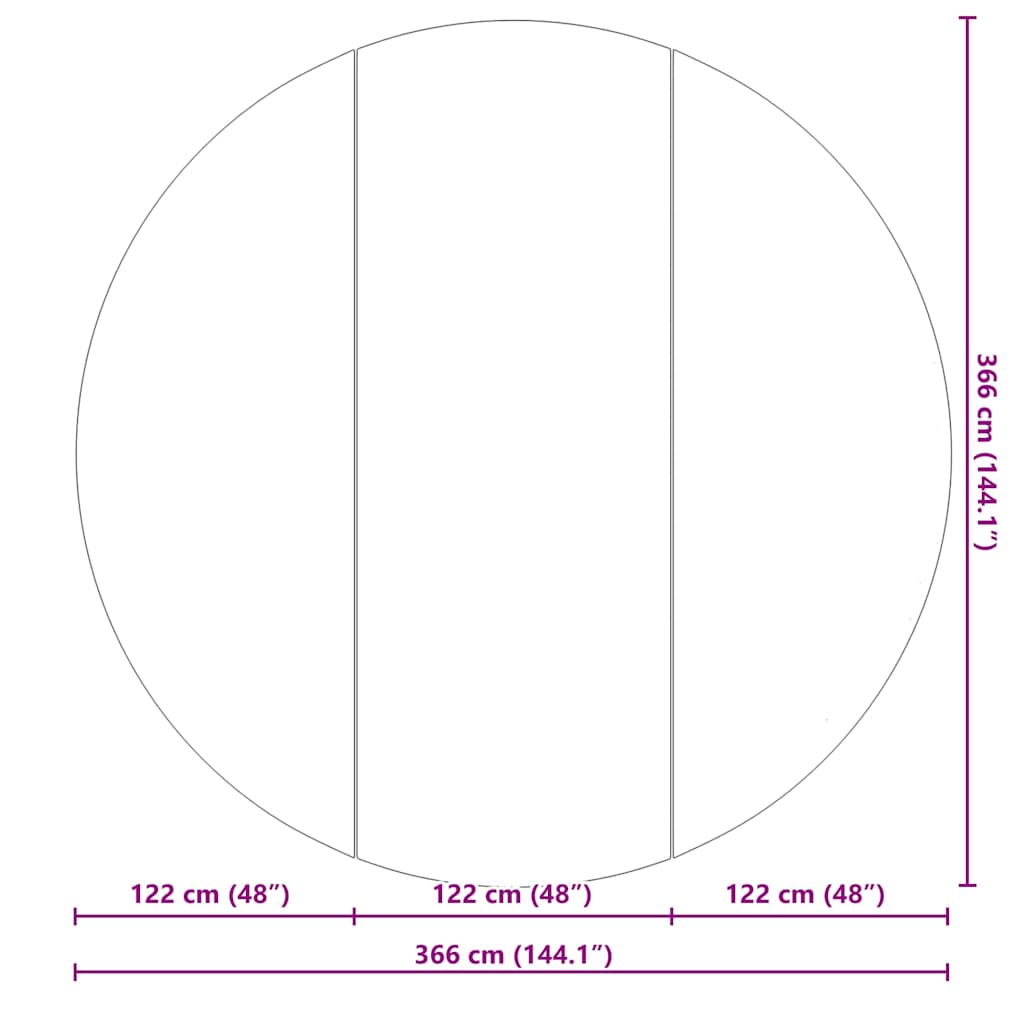 Telo per Fondo Piscina Nero Ø 366 cm Geotessile in Poliestere 42009105