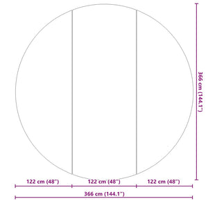 Telo per Fondo Piscina Nero Ø 366 cm Geotessile in Poliestere 42009105