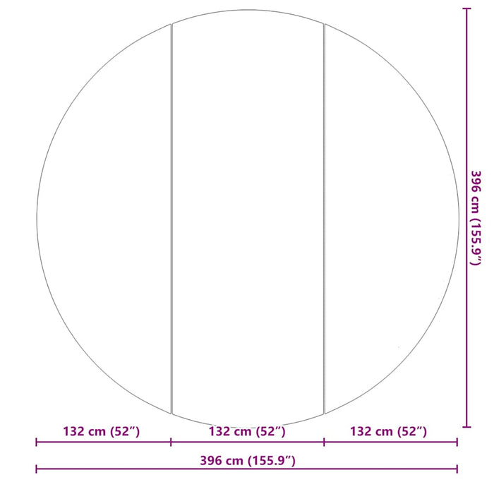 Telo per Fondo Piscina Nero Ø 396 cm Geotessile in Poliestere 42009106