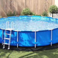 Telo per Fondo Piscina Nero Ø 550 cm Geotessile in Poliestere 42009110