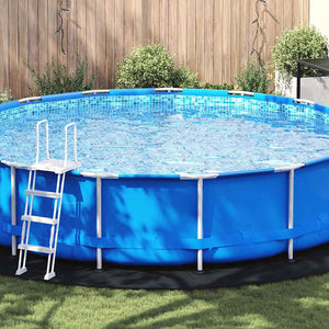Telo per Fondo Piscina Nero Ø 550 cm Geotessile in Poliestere 42009110