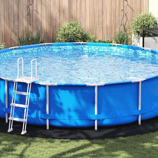 Telo per Fondo Piscina Nero Ø 550 cm Geotessile in Poliestere 42009110