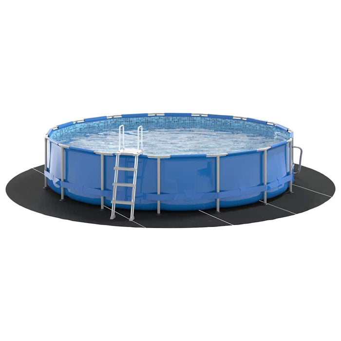 Telo per Fondo Piscina Nero Ø 610 cm Geotessile in Poliestere 42009111