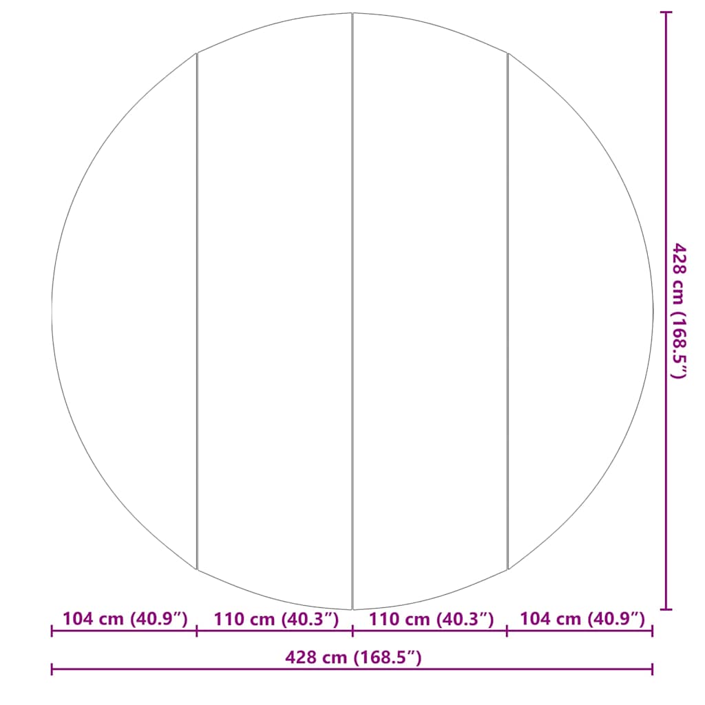Telo per Fondo Piscina Nero Ø 428 cm Geotessile in Poliestere 42009116
