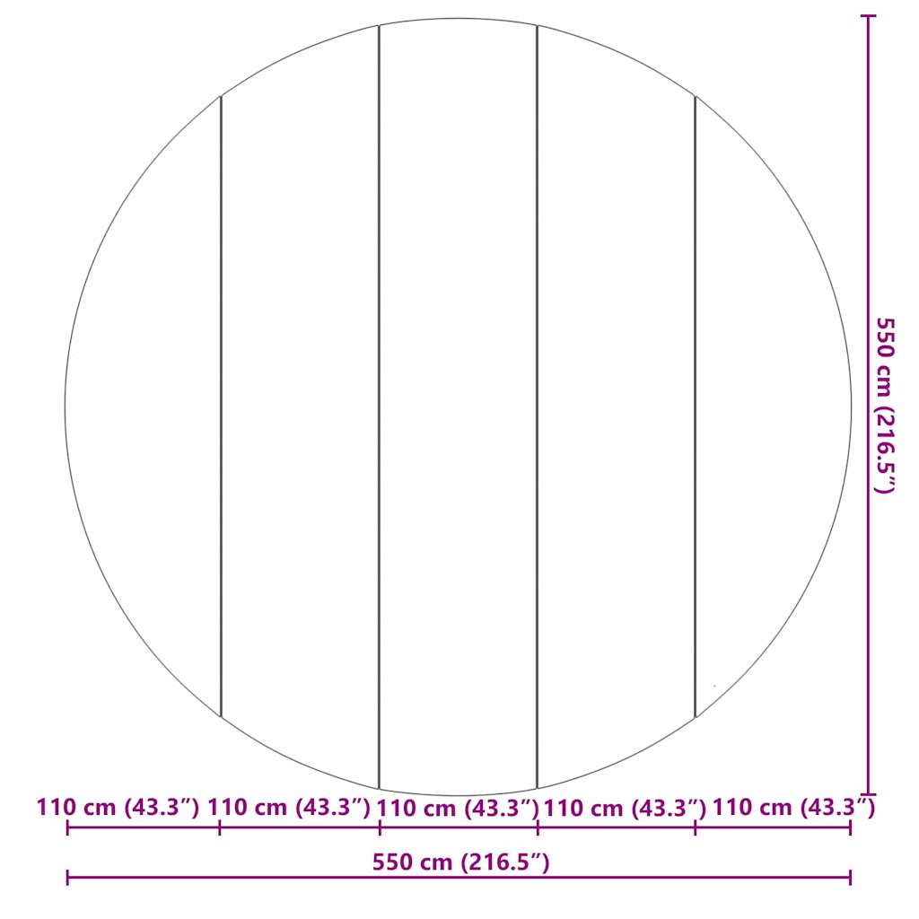 Telo per Fondo Piscina Nero Ø 550 cm Geotessile in Poliestere 42009119