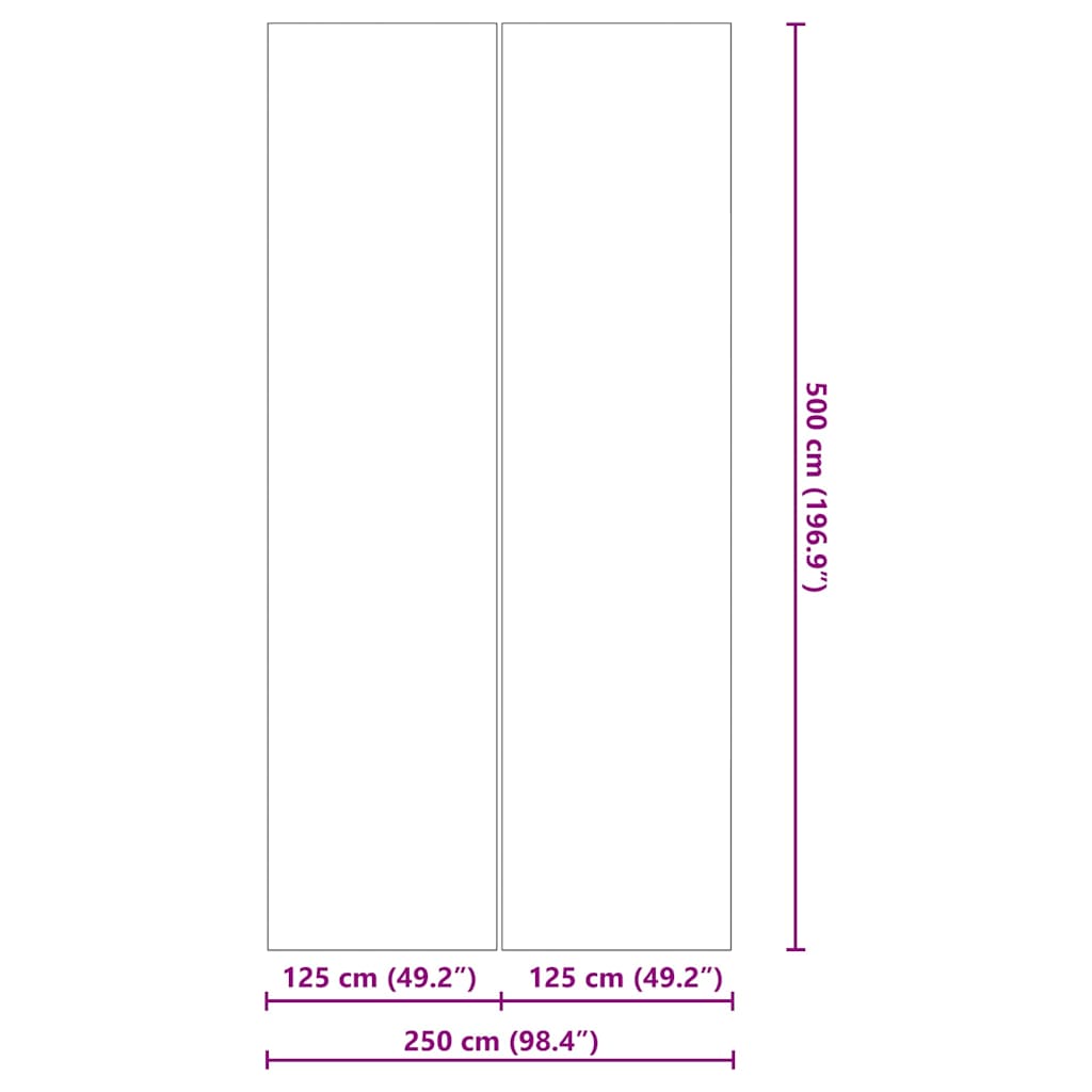 Telo per Fondo Piscina Nero 500 x 250 cm 42009123
