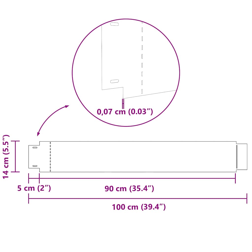 Bordature da giardino  - 10 pezzi 14x100 cm in acciaio zincato flessibile 42008615