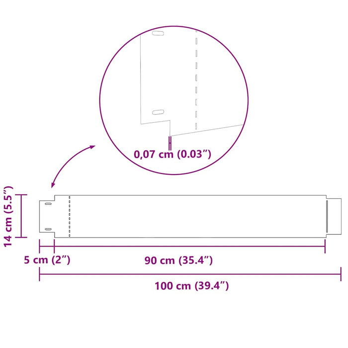 Bordature da giardino  - 10 pezzi 14x100 cm in acciaio zincato flessibile 42008615