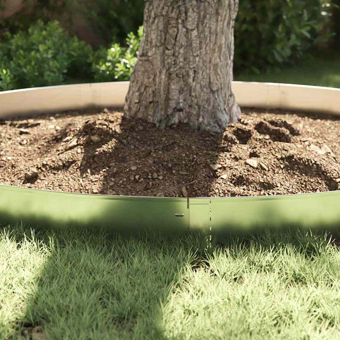 Bordura per Prato 10 pcs Grigio 20 x 100 cm Acciaio 42008616