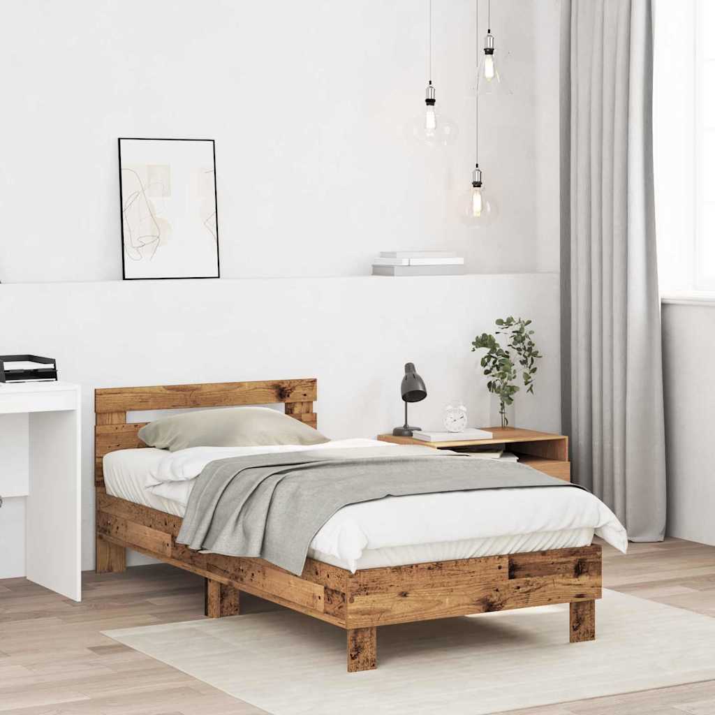 vidaXL Telaio Letto Legno vecchio 90 x 190 cm Legno multistrato