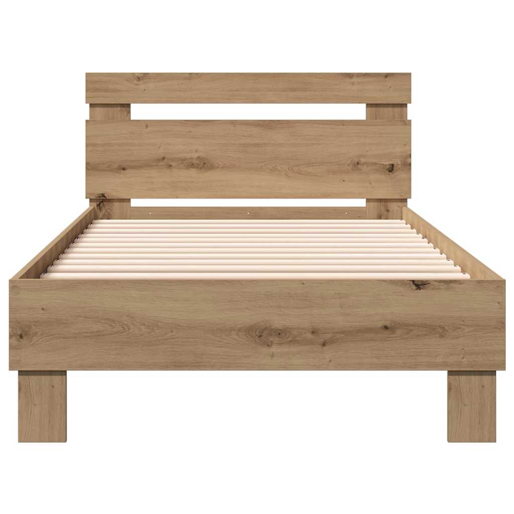 vidaXL Telaio Letto rovere artigianale 90 x 190 cm Legno multistrato