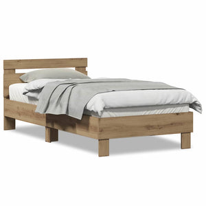 vidaXL Telaio Letto rovere artigianale 90 x 190 cm Legno multistrato