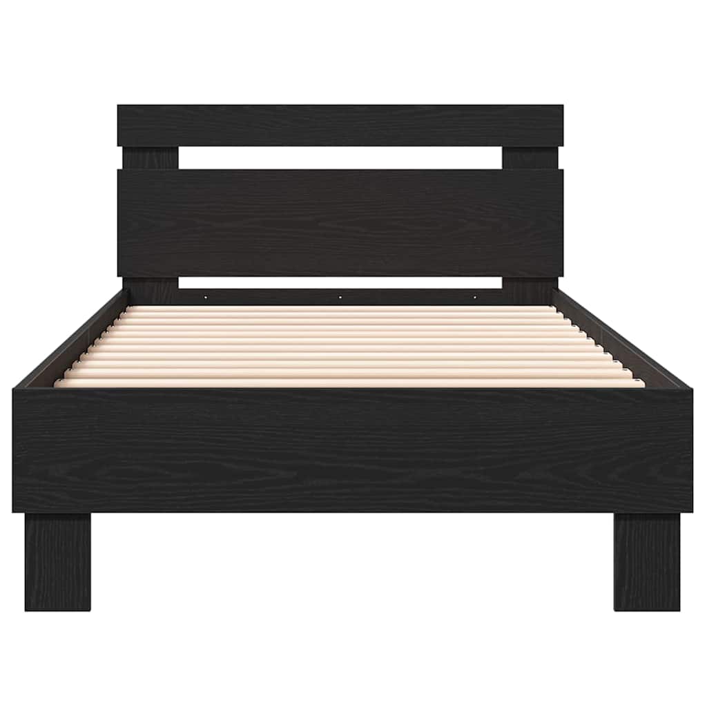 vidaXL Telaio Letto Rovere nero 90 x 190 cm Legno multistrato