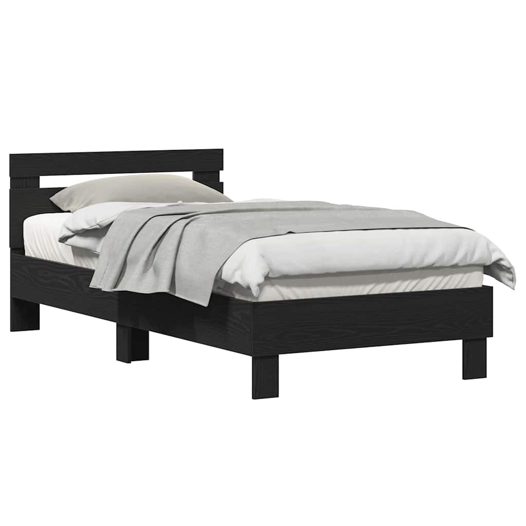 vidaXL Telaio Letto Rovere nero 90 x 190 cm Legno multistrato