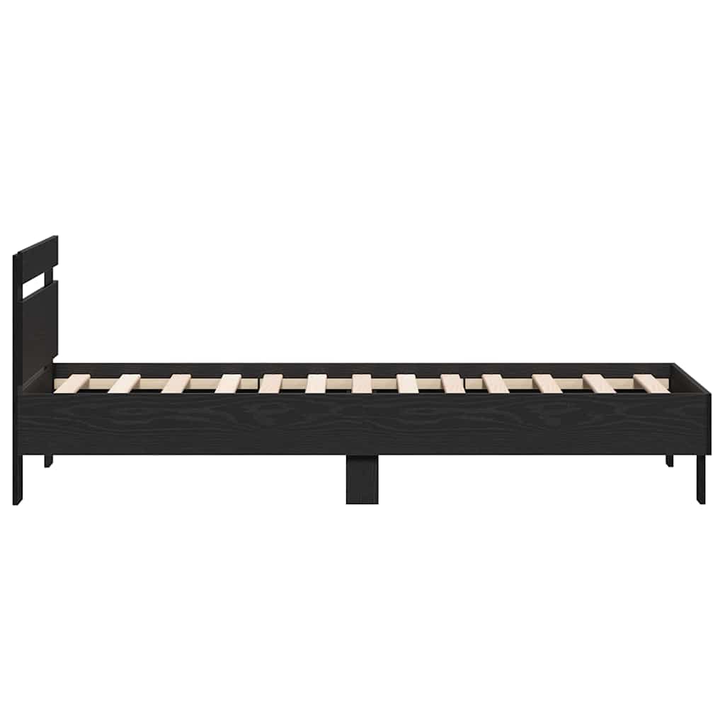 vidaXL Telaio Letto Rovere nero 90 x 190 cm Legno multistrato