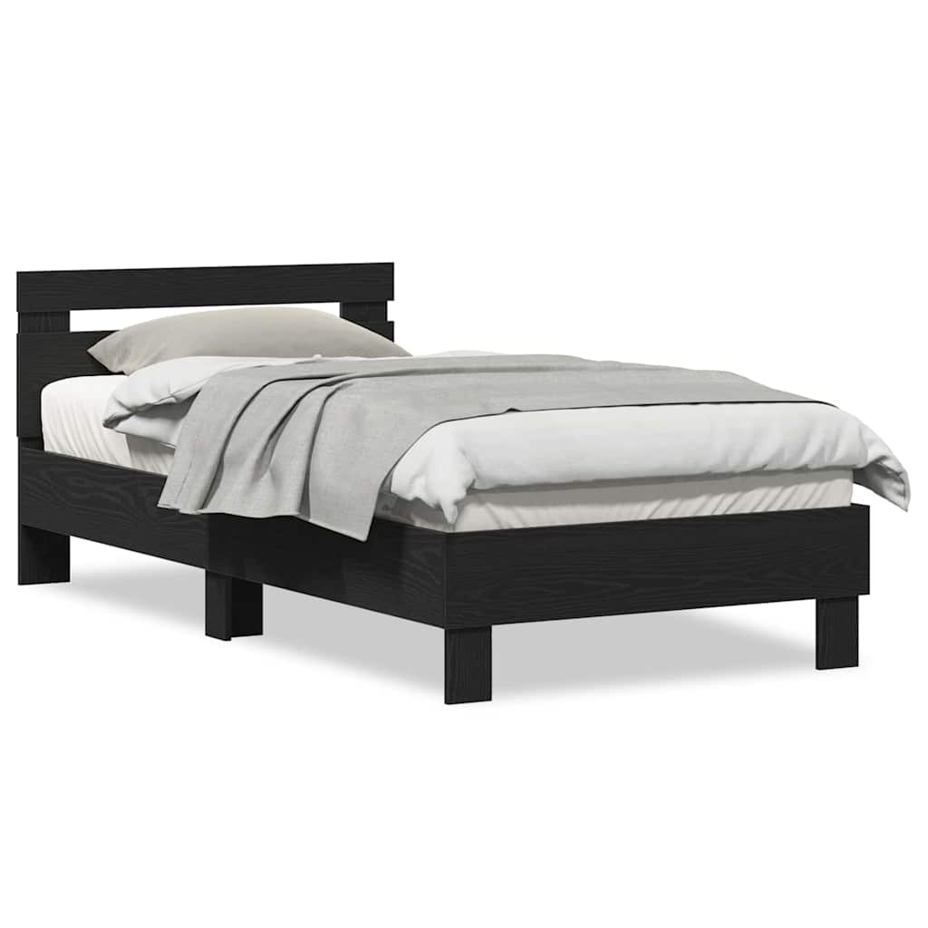 vidaXL Telaio Letto Rovere nero 90 x 190 cm Legno multistrato