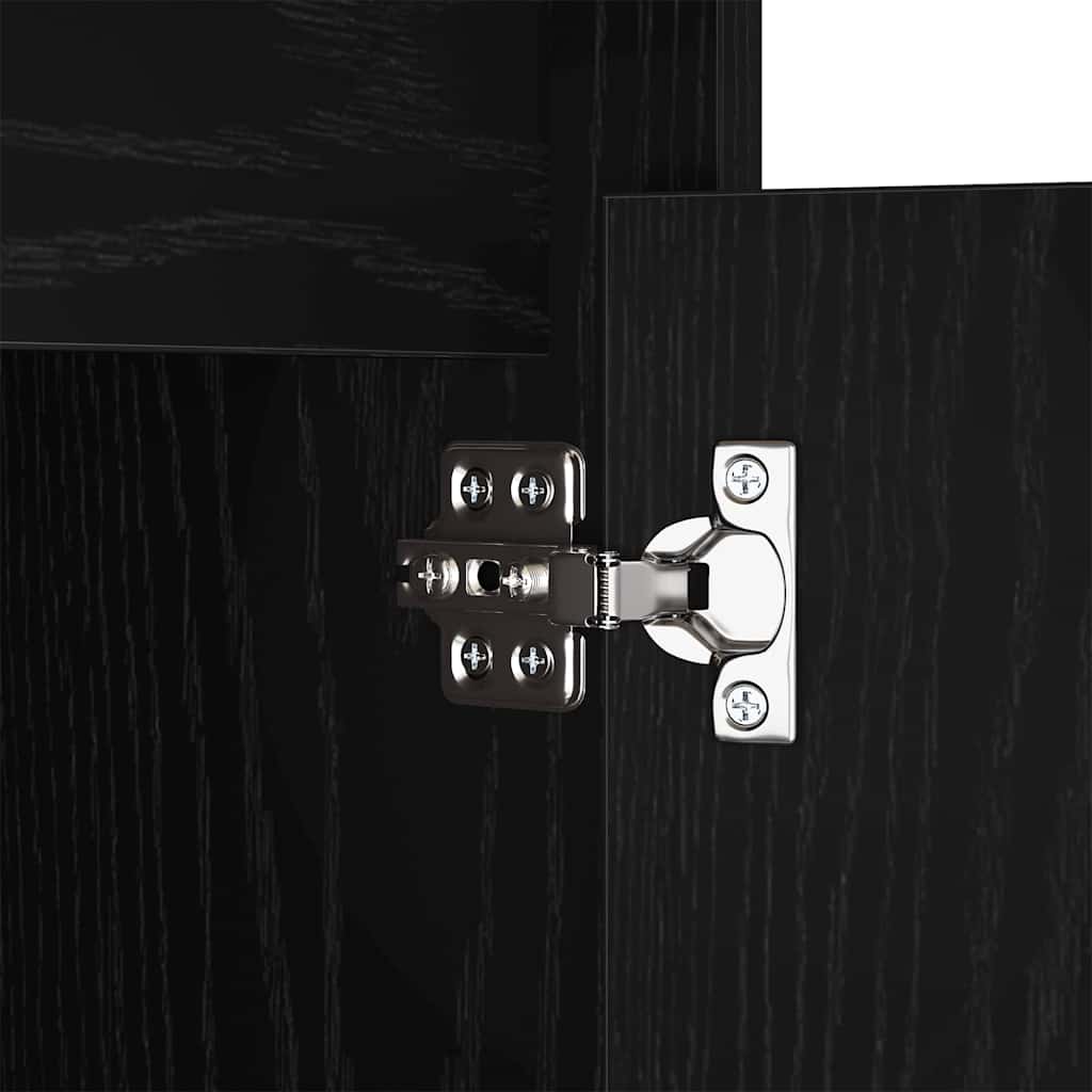 Armadio da Letto LED con cassetto Rovere nero 38 x 34 x 61 cm 874147