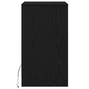 vidaXL Armadio da Letto LED 2 pcs Rovere nero 38 x 34 x 61 cm