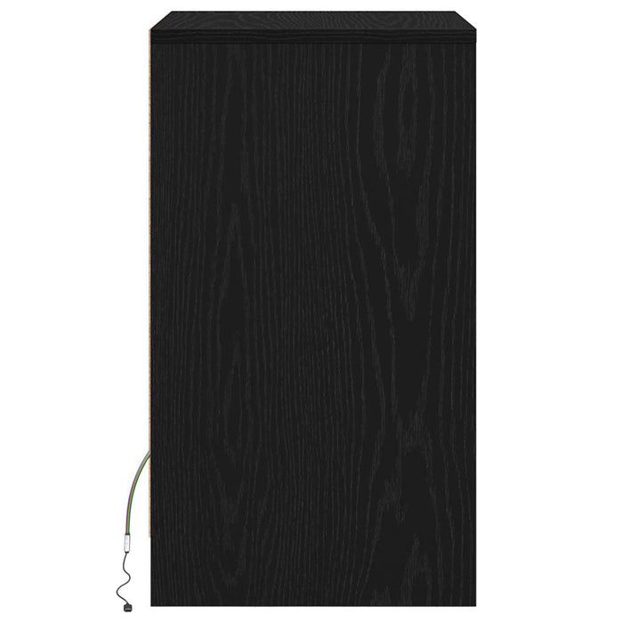 vidaXL Armadio da Letto LED 2 pcs Rovere nero 38 x 34 x 61 cm