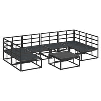 vidaXL Set Divano da Giardino con cuscino 7 pcs Nero Alluminio