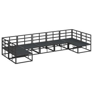 vidaXL Set Divano da Giardino con cuscino 7 pcs Nero Alluminio
