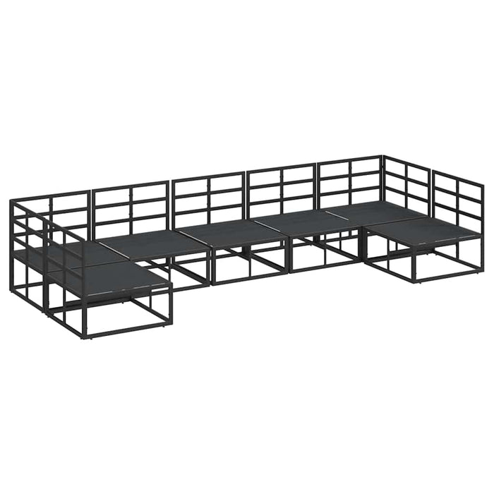 vidaXL Set Divano da Giardino con cuscino 7 pcs Nero Alluminio