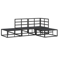 vidaXL Set Divano da Giardino con cuscino 4 pcs Nero Alluminio