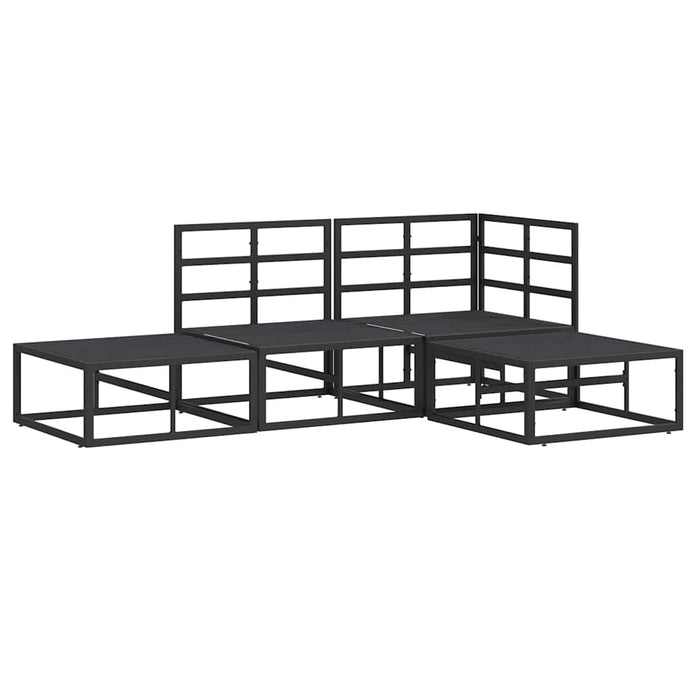 vidaXL Set Divano da Giardino con cuscino 4 pcs Nero Alluminio