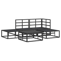 vidaXL Set Divano da Giardino con cuscino 5 pcs Nero Alluminio