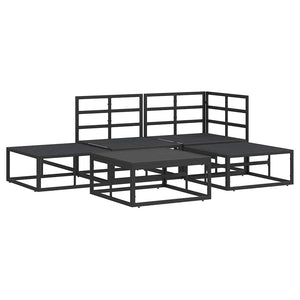 vidaXL Set Divano da Giardino con cuscino 5 pcs Nero Alluminio