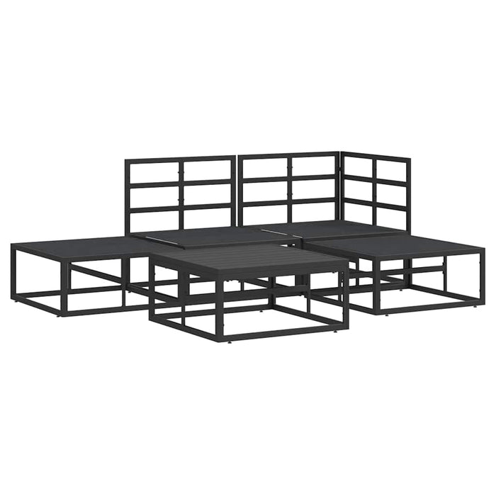 vidaXL Set Divano da Giardino con cuscino 5 pcs Nero Alluminio