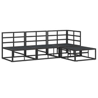 vidaXL Set Divano da Giardino con cuscino 4 pcs Nero Alluminio