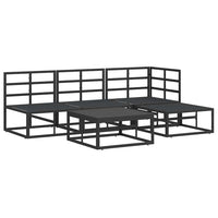 vidaXL Set Divano da Giardino con cuscino 5 pcs Nero Alluminio