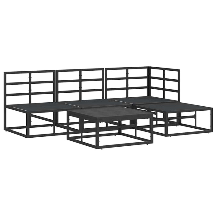vidaXL Set Divano da Giardino con cuscino 5 pcs Nero Alluminio