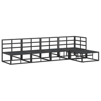 vidaXL Set Divano da Giardino con cuscino 5 pcs Nero Alluminio