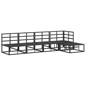 vidaXL Set Divano da Giardino con cuscino 5 pcs Nero Alluminio