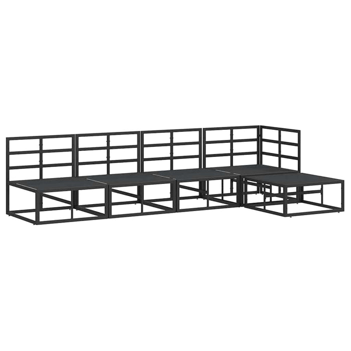vidaXL Set Divano da Giardino con cuscino 5 pcs Nero Alluminio