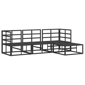 vidaXL Set Divano da Giardino con cuscino 4 pcs Nero Alluminio