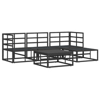 vidaXL Set Divano da Giardino con cuscino 5 pcs Nero Alluminio