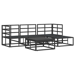 vidaXL Set Divano da Giardino con cuscino 5 pcs Nero Alluminio