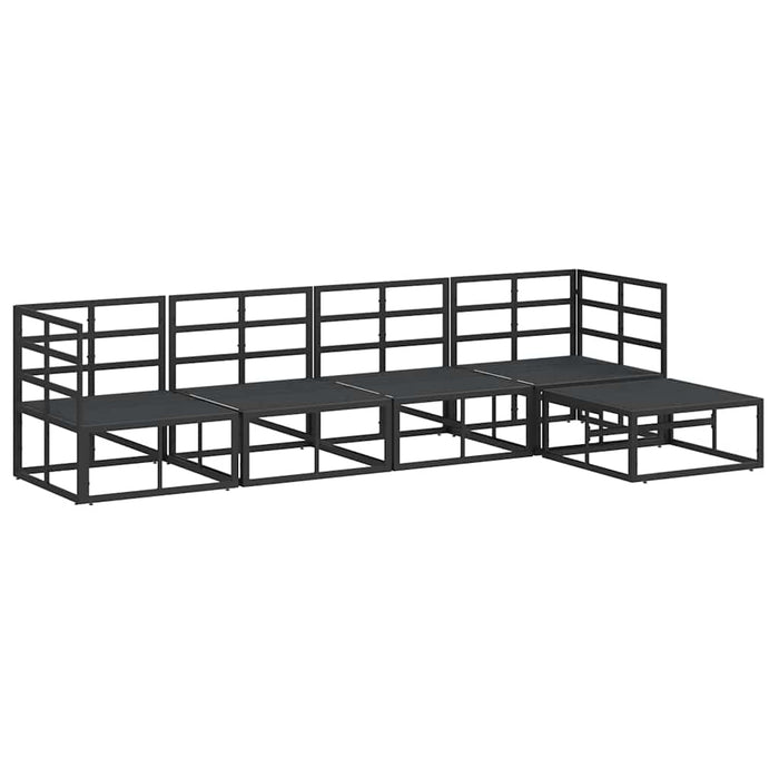 vidaXL Set Divano da Giardino con cuscino 5 pcs Nero Alluminio