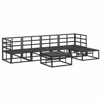 vidaXL Set Divano da Giardino con cuscino 6 pcs Nero Alluminio