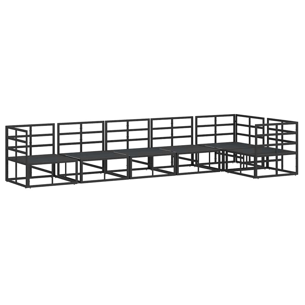 vidaXL Set Divano da Giardino con cuscino 6 pcs Nero Alluminio