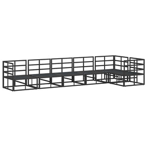 vidaXL Set Divano da Giardino con cuscino 6 pcs Nero Alluminio