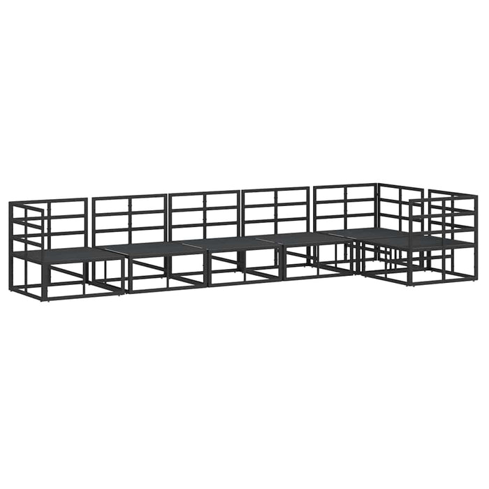 vidaXL Set Divano da Giardino con cuscino 6 pcs Nero Alluminio