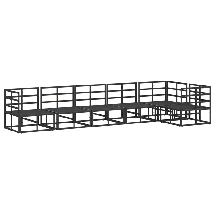 Set Divano da Giardino con cuscino 6 pcs Nero Alluminio 3378868